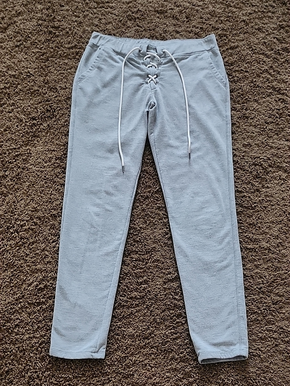 Cloud Chaser Women's Light Gray Lace-Up Joggers - Size XS